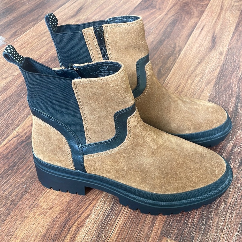 Lucky Brand camel suede boots